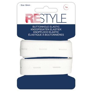 ReStyle Knoopsgaten elastiek 18 mm x 1 meter - Wit 009
