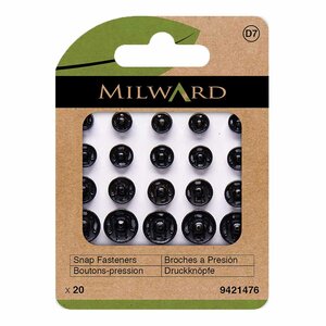 Milward Drukknopen aannaaibaar assortiment zwart - 20st