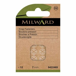 Milward Drukknopen 7mm transparant - 12st