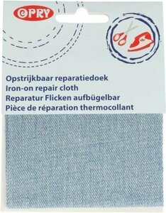 Opry Reparatiedoek jeans opstrijkbaar 10x40cm color licht blauw