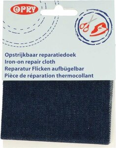 Opry Reparatiedoek jeans opstrijkbaar 10x40cm color donker blauw