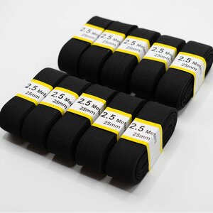 Bundel elastiek  2,5m Black-25 mm