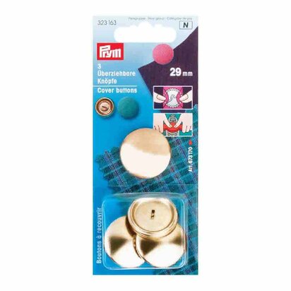 Prym Stofknopen zonder matrijs 29mm goud - 3st