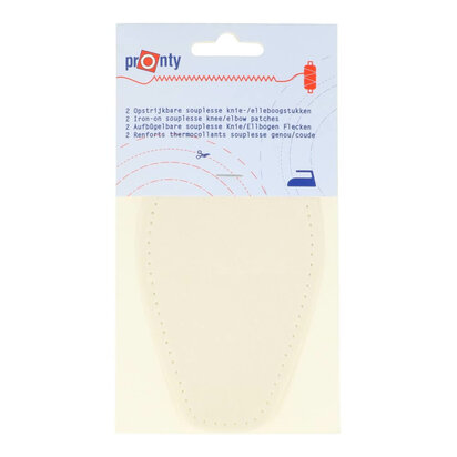 Pronty Elleboogstukken opstrijkbaar - 2st - 000 - ecru