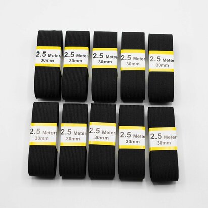 Bundel elastiek  2,5m Black-30 mm